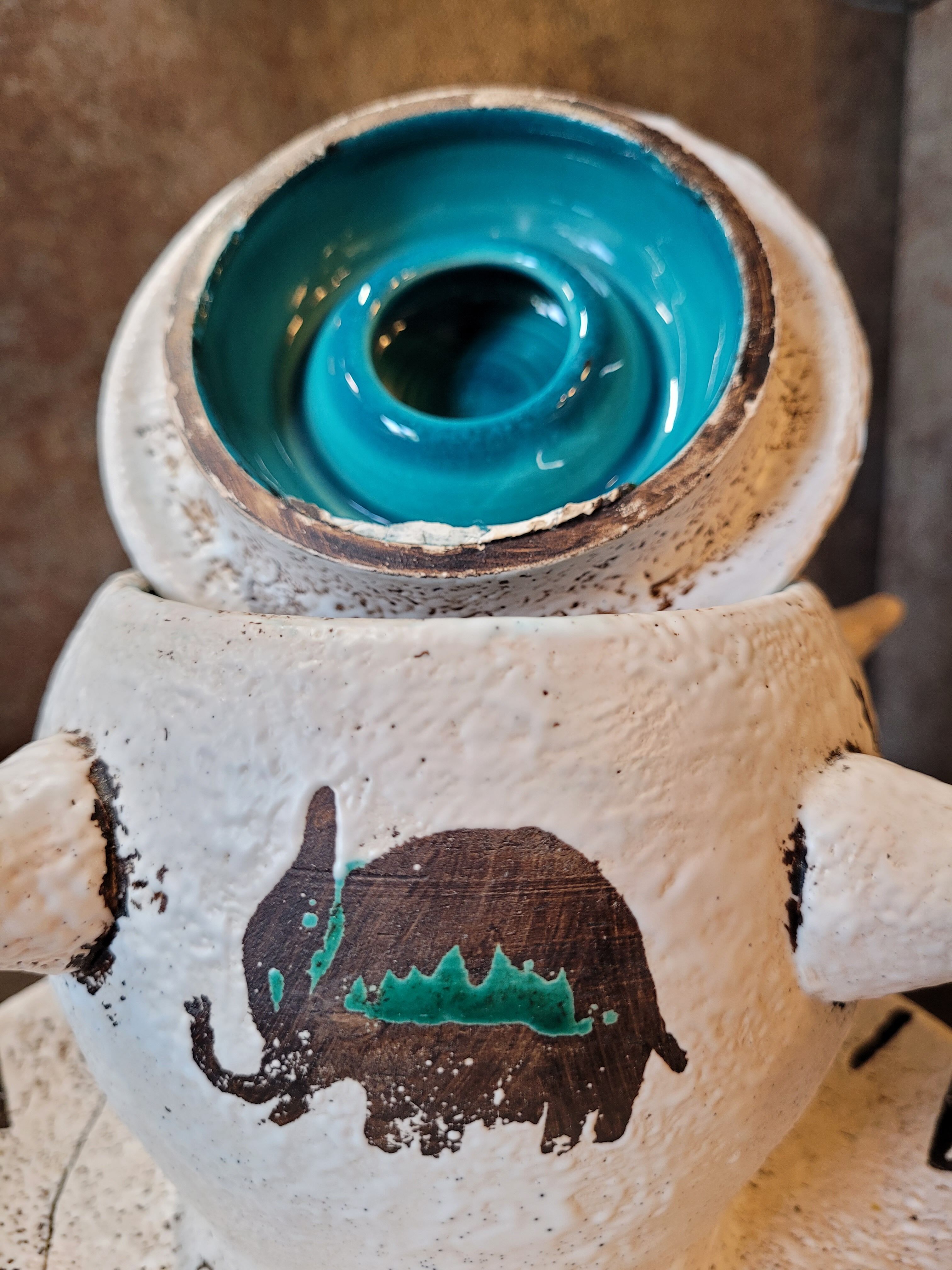 Vintage prehistory ceramic pot signed from the 50s 60s