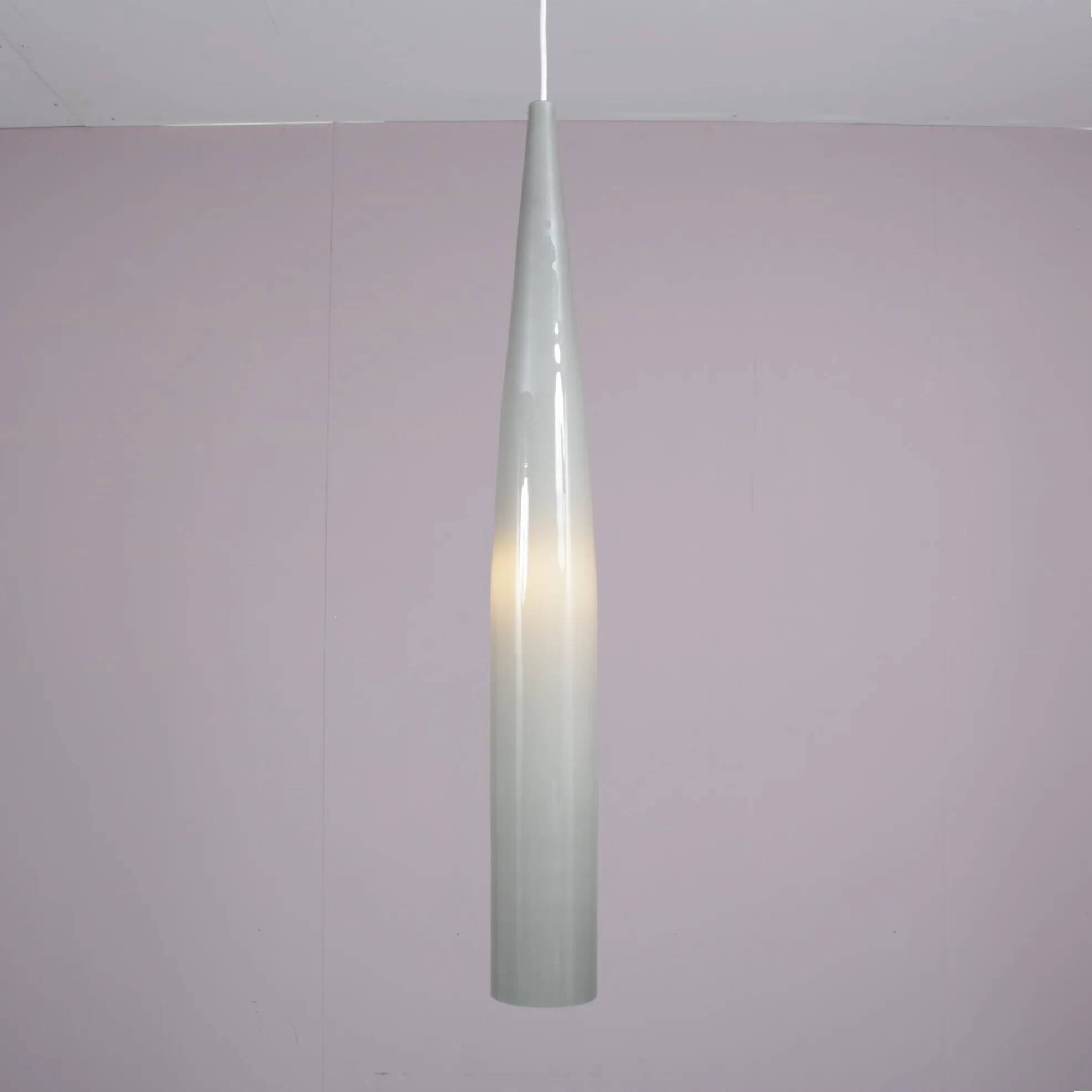 Alessandro Pianon hanging lamp in grey glass for Vistosi, Italy 1960