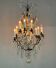 Black patinated bronze cage chandelier decorated with cut crystal pendants circa 1900