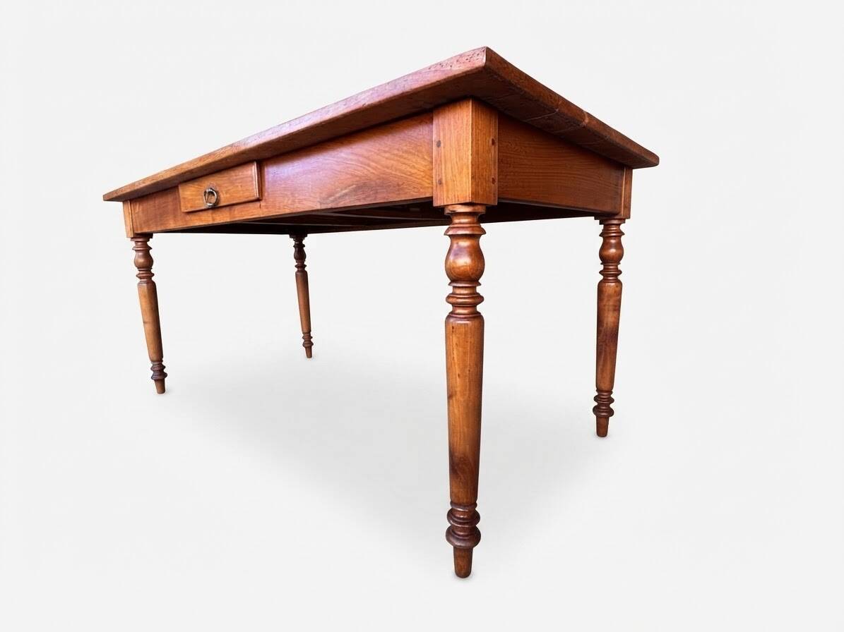 Grande table de ferme alsacienne 160 cm merisier