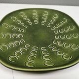 Plat danois en céramique verte par Knabstrup, années 1950