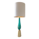 Green-sea brushed gold brass murano glass table lamp