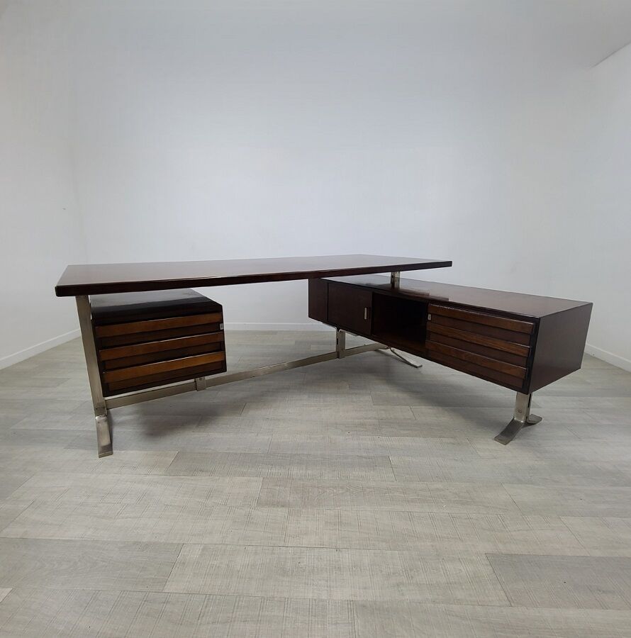Design corner desk Gianni Moscatelli rosewood vintage 70s