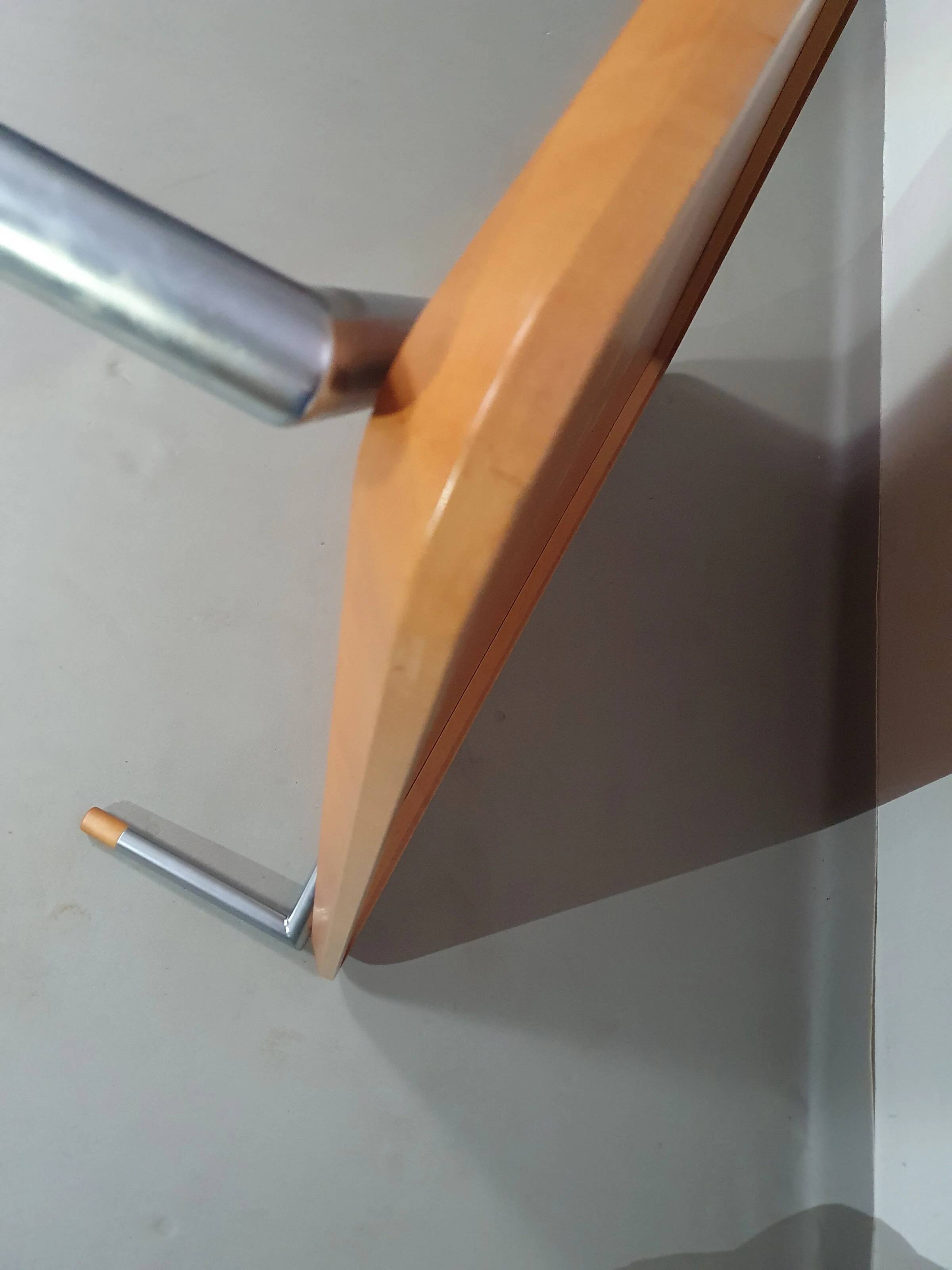 Rare coffee table 110 x 110 x height 35 cm with 8 flange wooden / cork caps in the glass top.