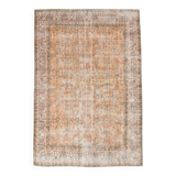 7x10 Pumpink Orange Large Vintage Rug 204x296Cm