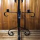 Old candlestick 5 lights candle holders black wrought iron vintage #a577