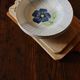 Lot 4 soup plates Blue Flower Hand Painted Collection Valentin Digoin Sarreguemines Coat of Arms