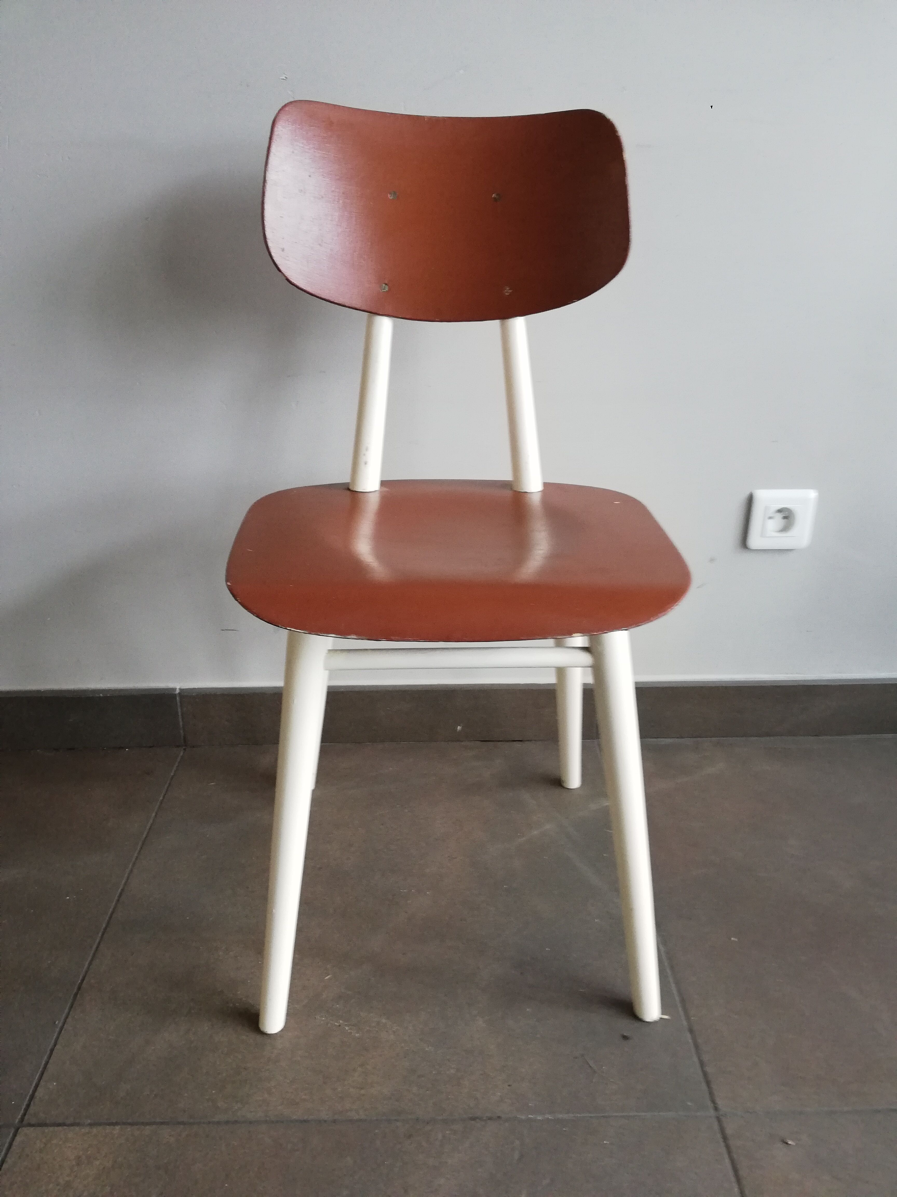 2 vintage Czech wooden chairs, Ton ex Thonet, 1960