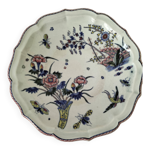 Plat faïence de Desvres – Décor sur les deux faces – Vers 1890-1910
