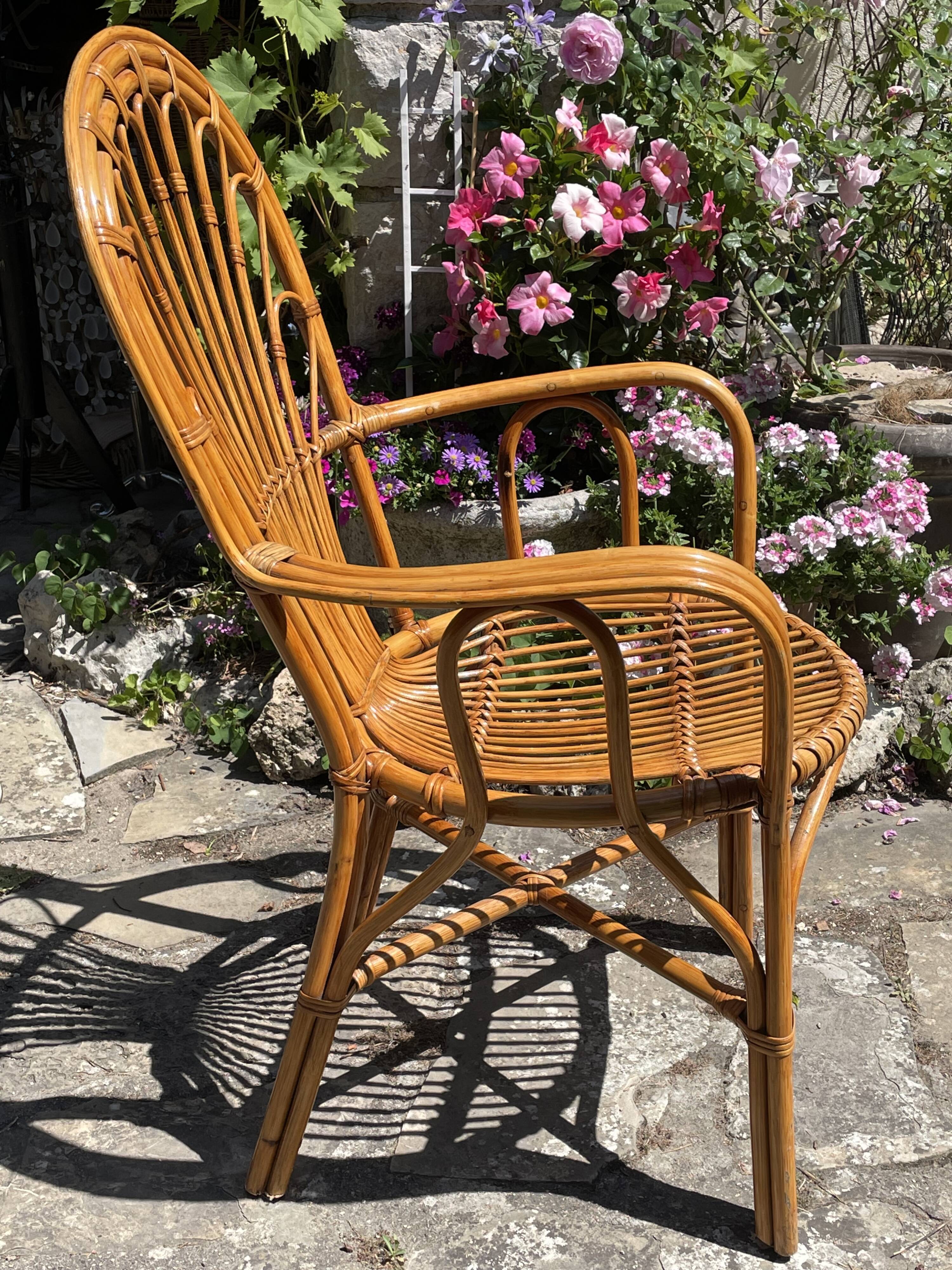 Vintage rattan armchair