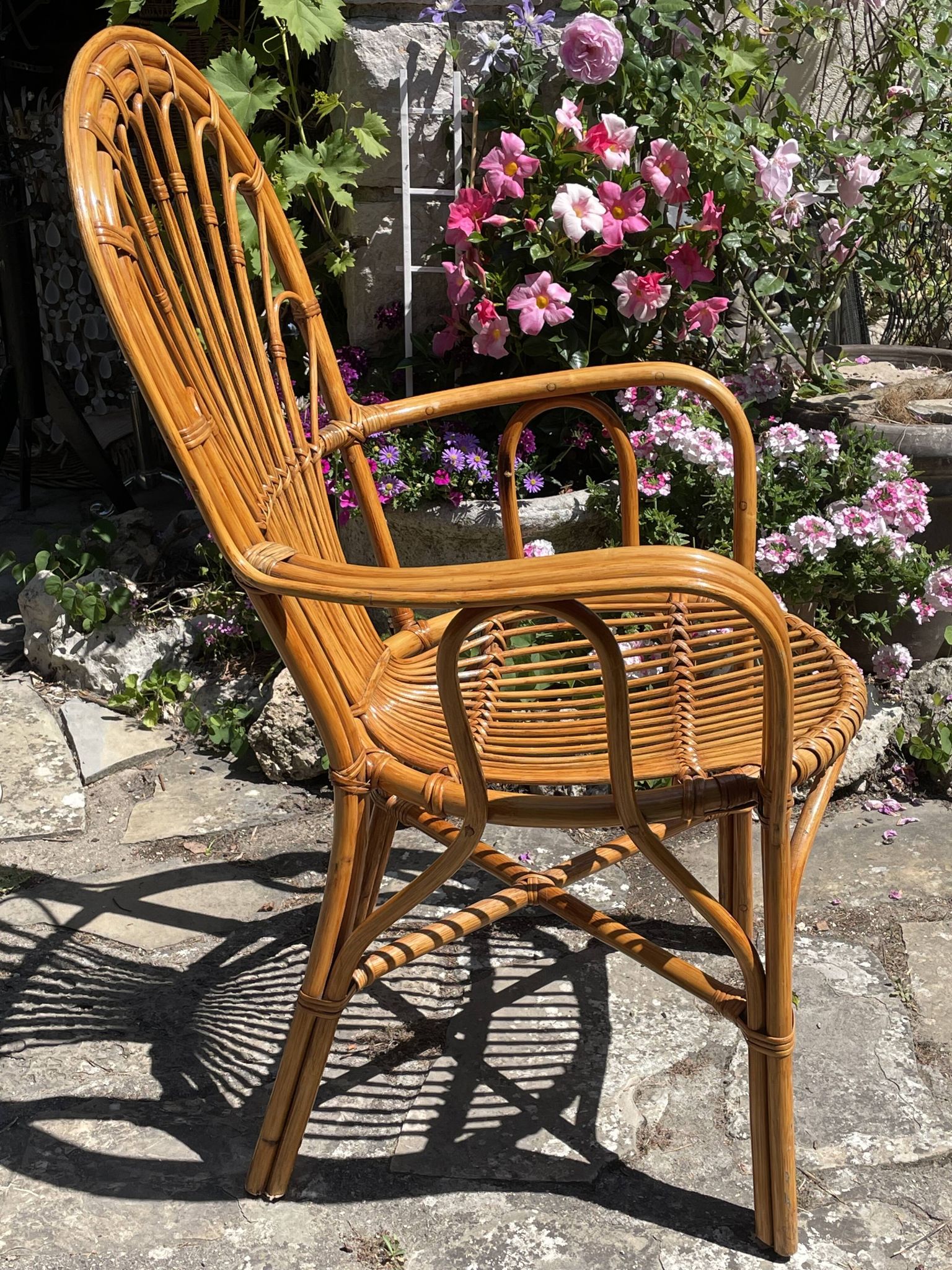 Vintage rattan armchair