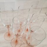 Pink stem champagne flutes