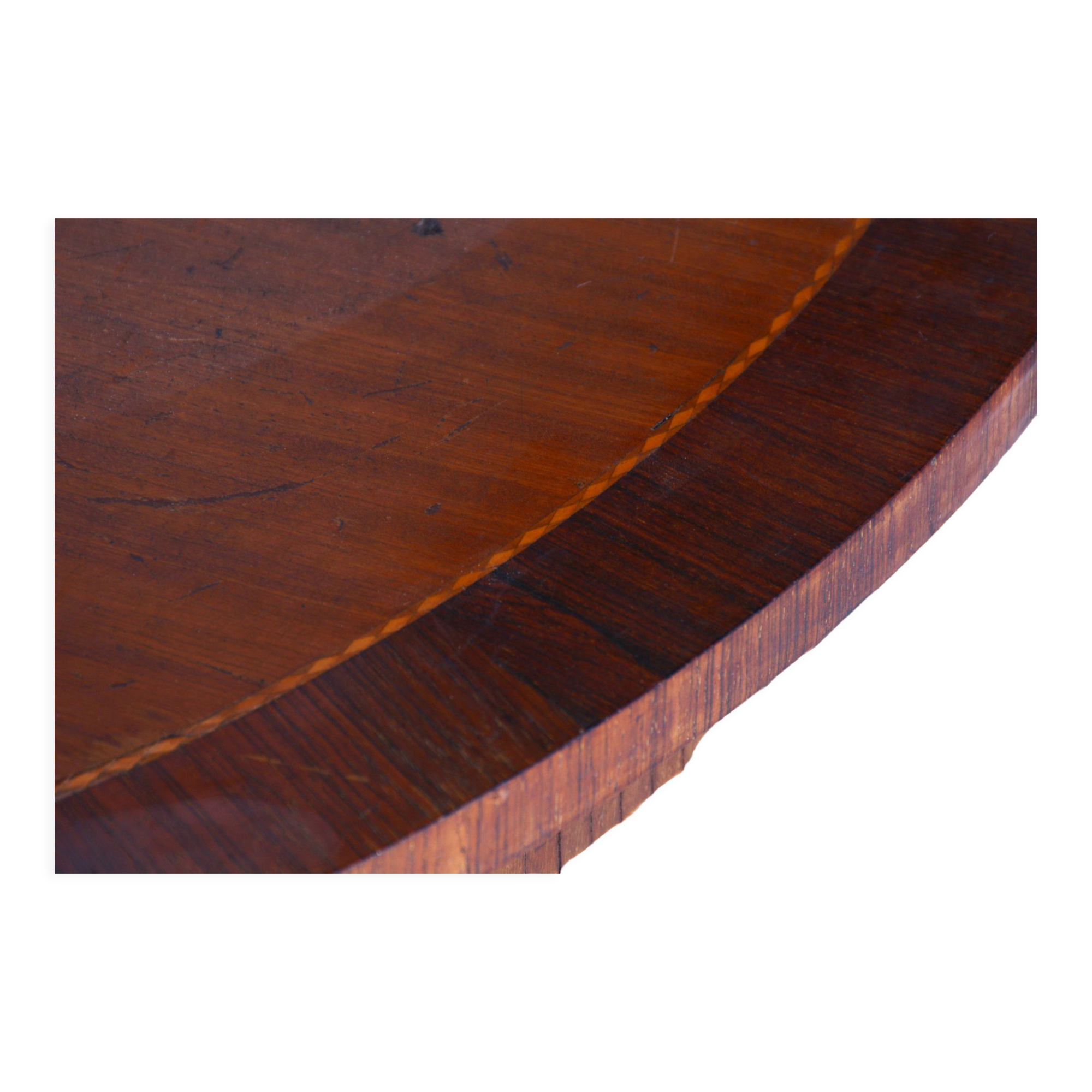 Restored Biedermeier Side Table, Walnut, Maple, Unique Marquetry, France, 1850s