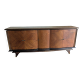 Enfilade-Buffet Vintage Louis XVI Modernisé. Marqueterie en Chevrons