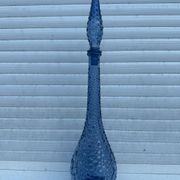 Carafe empoli violet mauve petits bulles hobnail
