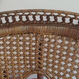 Emmanuelle rattan armchair from the 70s, Peacock model