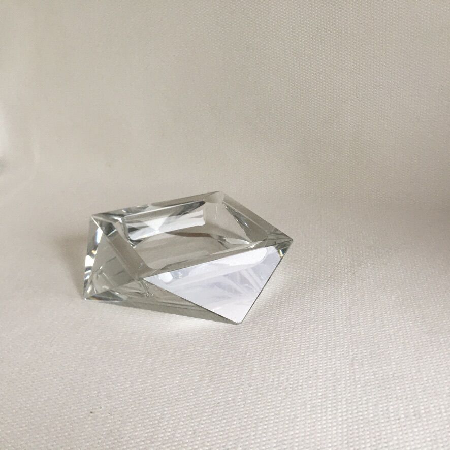 Art Deco glass ashtray in the shape of a prism