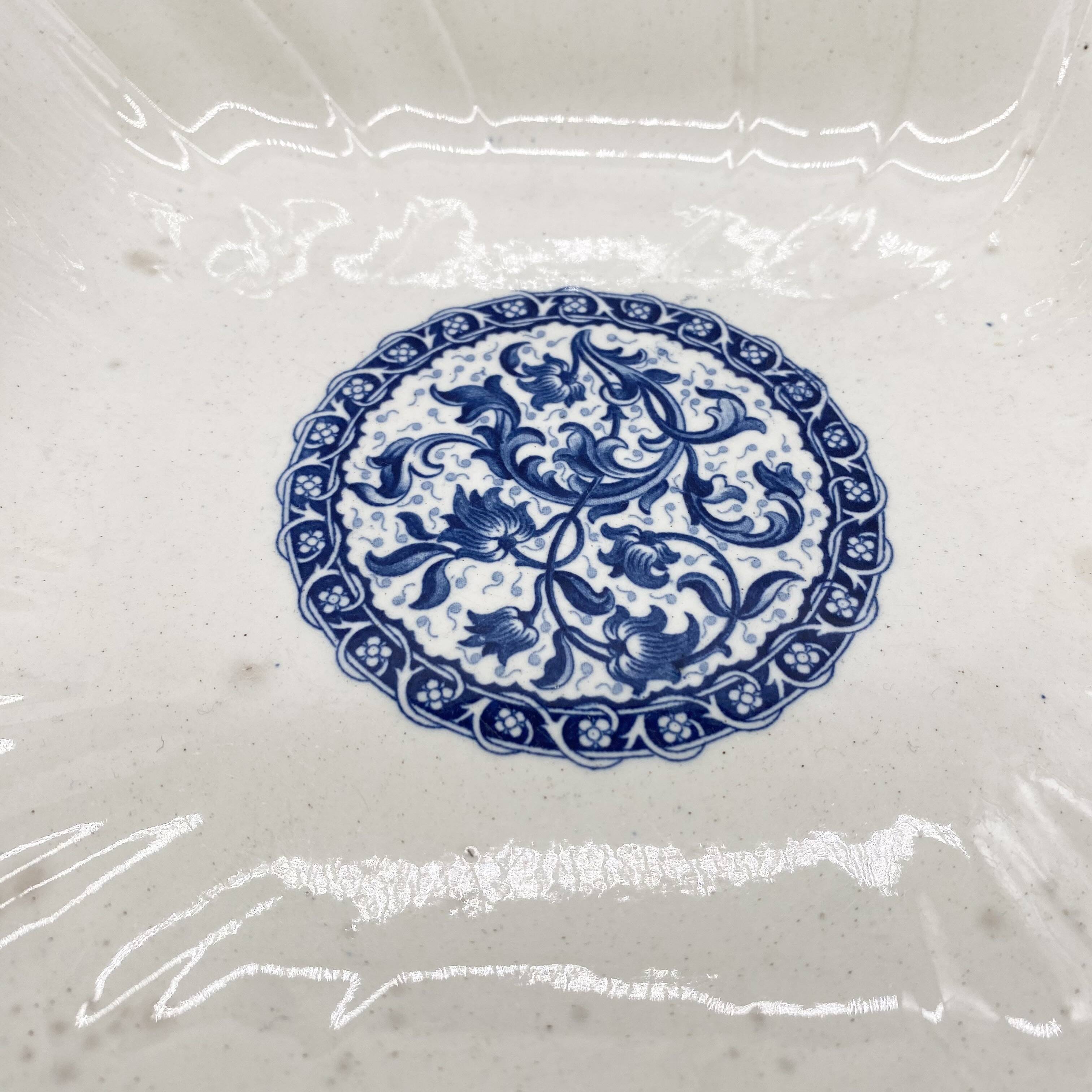 Gien earthenware dish / salad bowl "Terre de Fer", "Ibis" service, 1876