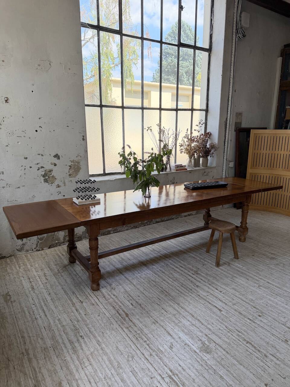 Table repas style drapière noyer 2m5/3m5 1900