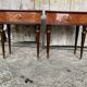 Nightstand Pair Wooden Drawer Compass Legs Vintage #D505
