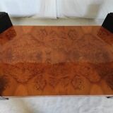 Elm magnifying glass low table circa 1980