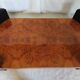 Table basse en placage de loupe d'orme circa 1980