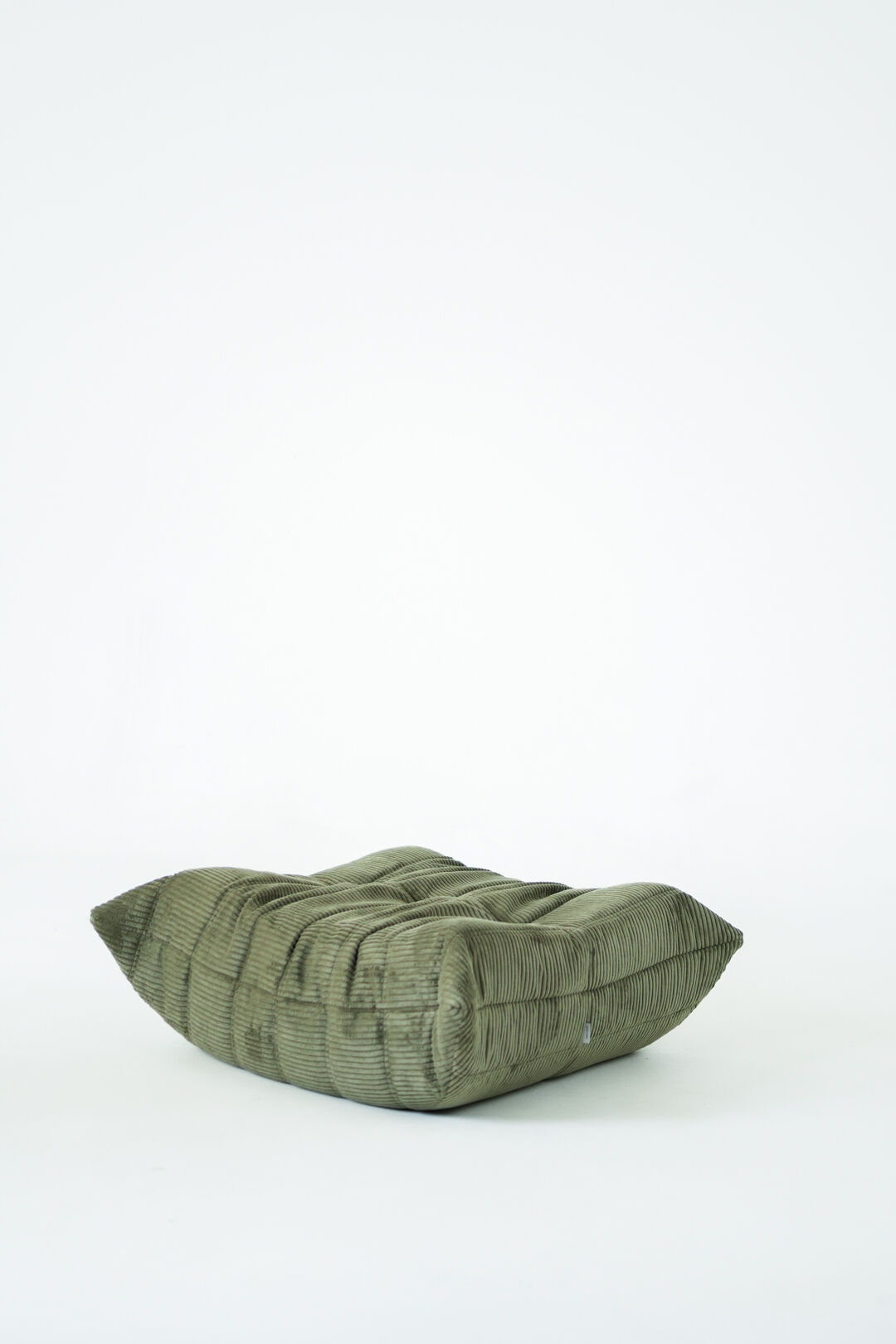 Togo Armchair and Pouf in Khaki wide Corduroy