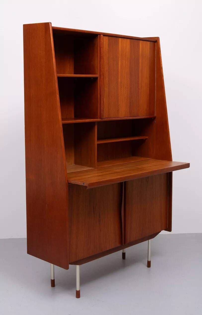 Meuble et bureau/bar en teck danois, par Arne Vodder, années 1960