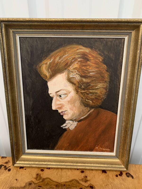 Tableau portrait d'homme signé M.Amoureux, XXème s.