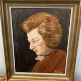Portrait painting of a man signed M.amoureux XX Hst