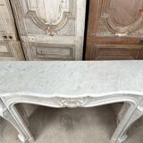 Louis XV style fireplace in white marble