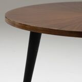 WOOD VENEER AND BRONZE COFFEE TABLE, 1950s
