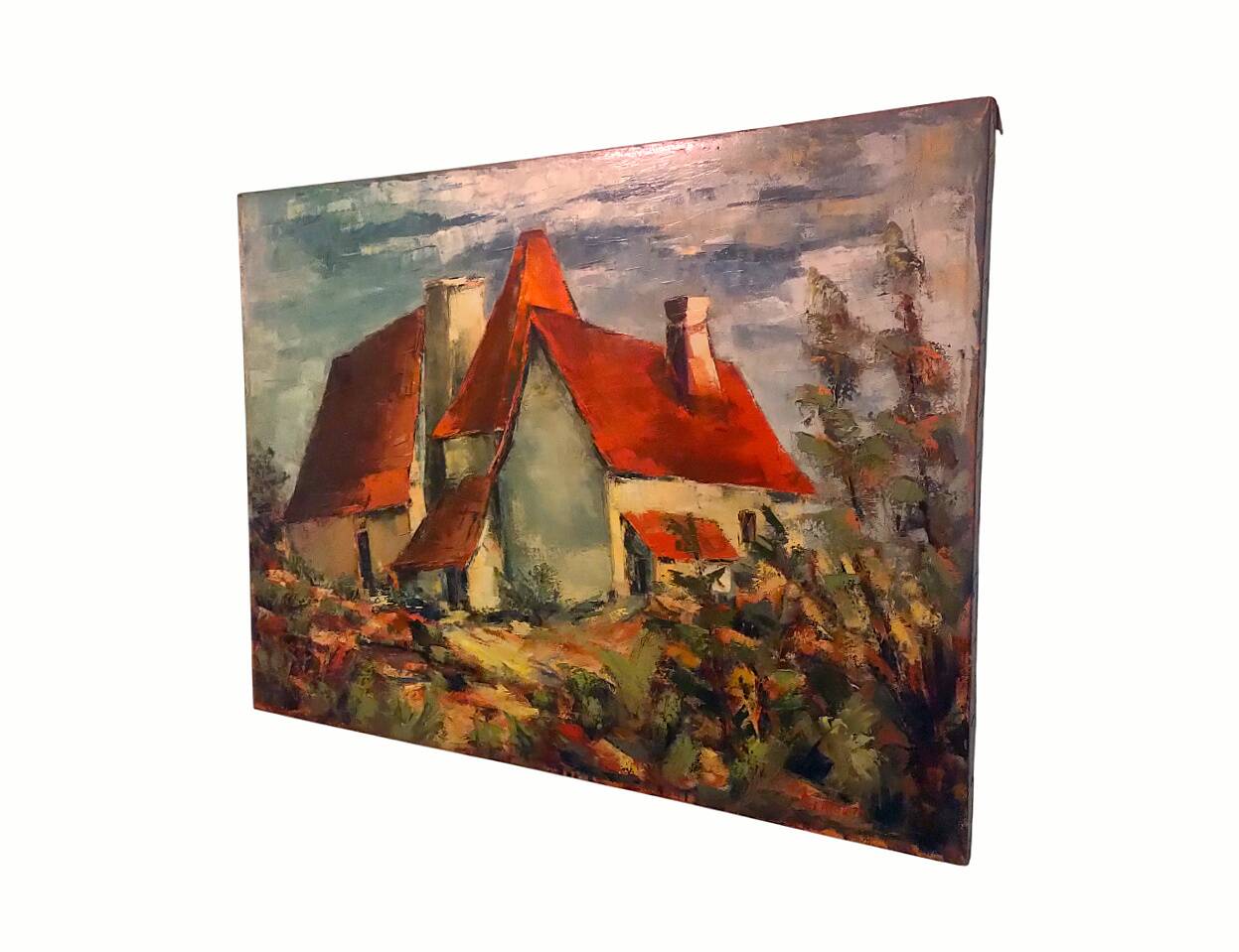 Signed painting by Bertolutti (Lucien, 1941 - referenced at Lotz) – oil on canvas - country house.