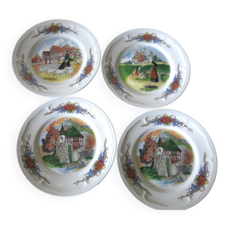 4 dessert plates from Sarreguemines model "Obernay" in very good condition
