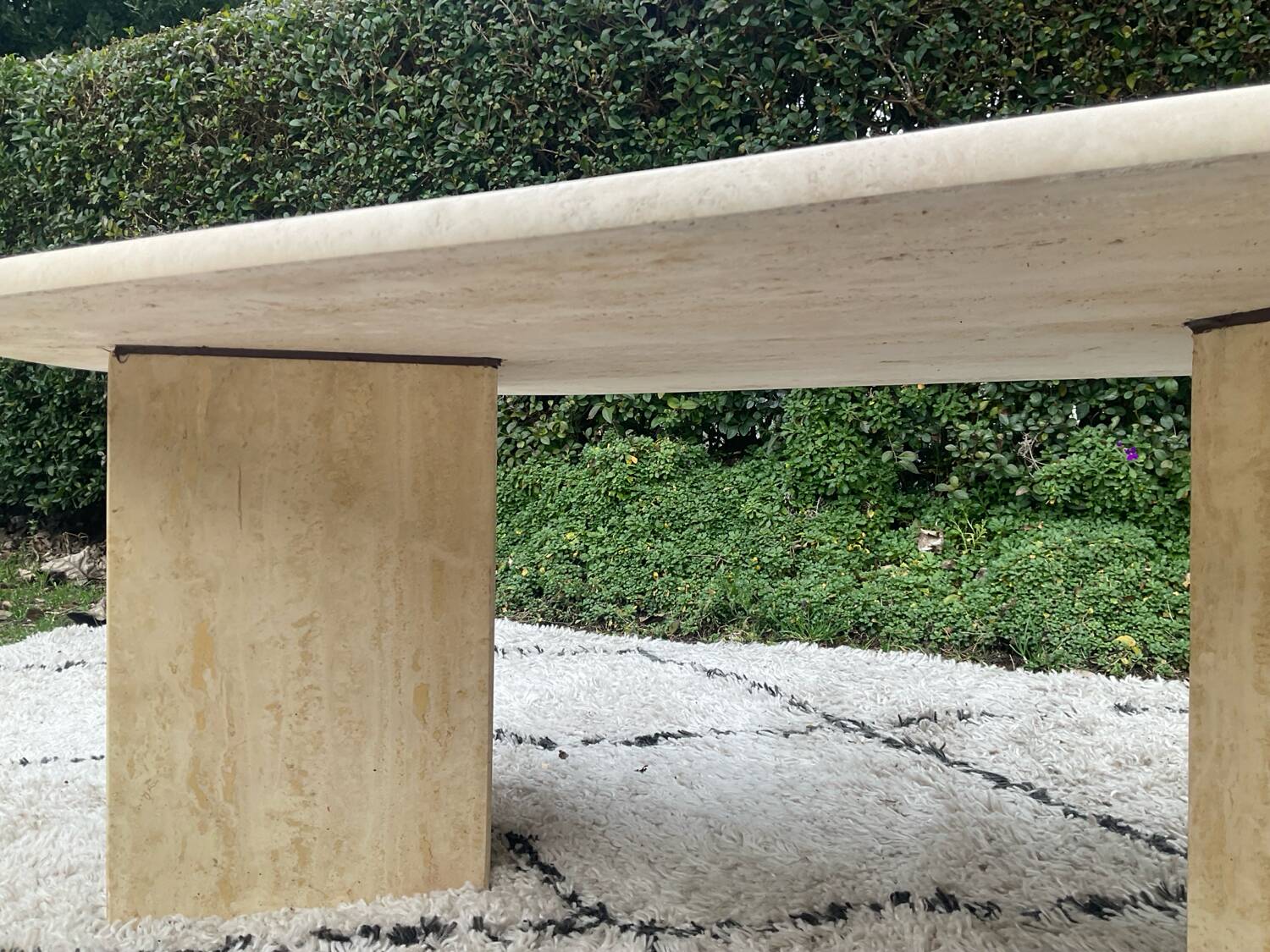 Travertine coffee table, 1970s.