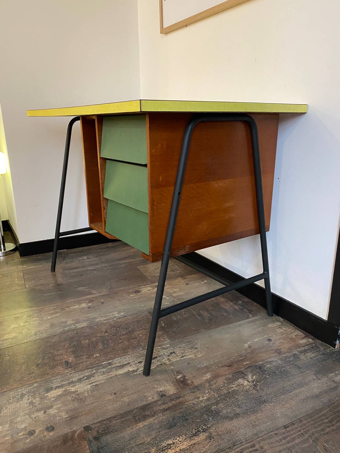 Yellow formica desk