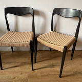 Paire de chaises cordées