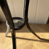 Napoleon III Empire period stool in blackened wood.