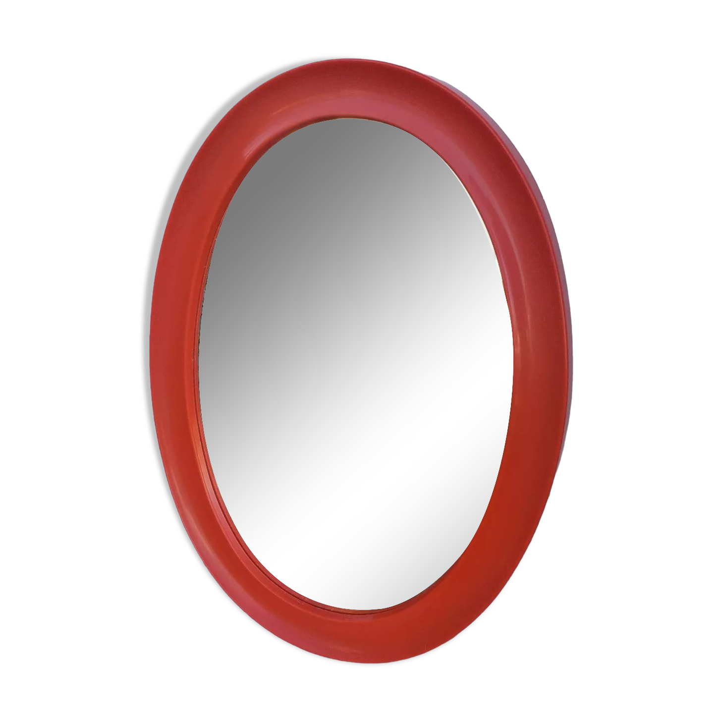 Orange oval mirror 1970 seventie
