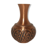 Sculpted copper vase
