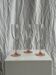 Set of 3 vintage pink champagne flutes H22