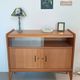 Vintage glass front sideboard from the 1950s - 1960s