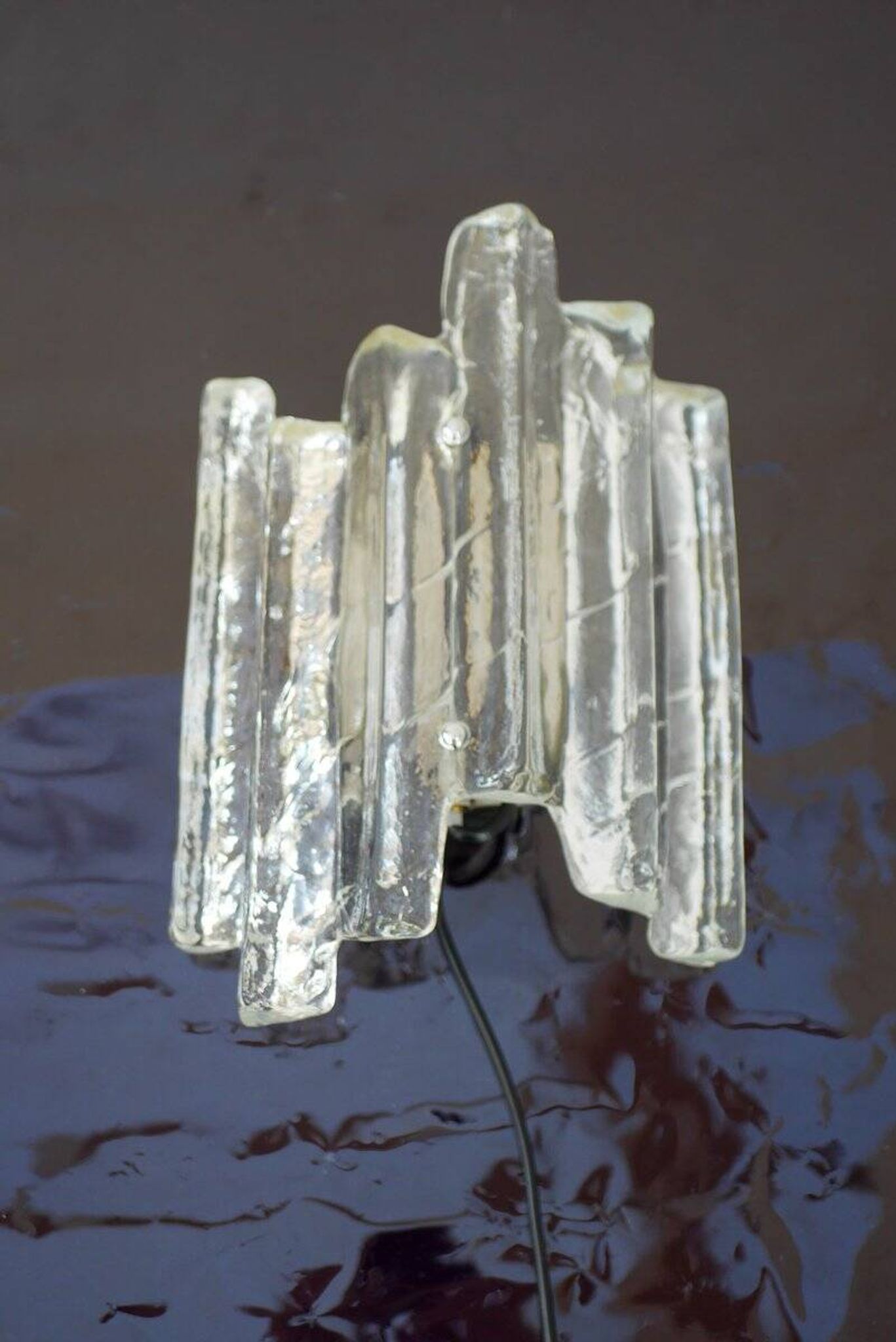German glass wall sconce from Fischer Leuchten, 1970s