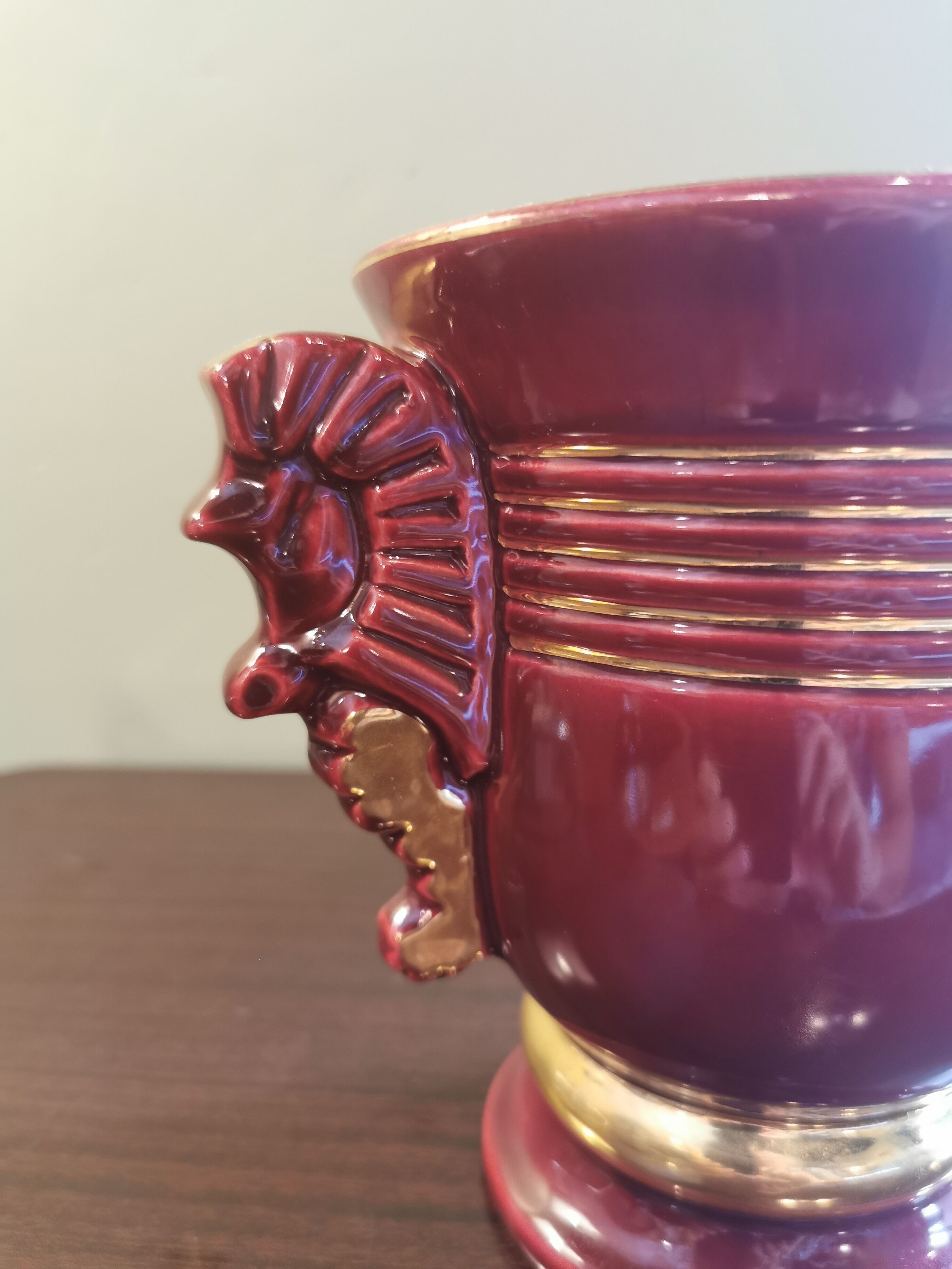 Vintage vase with seahorses