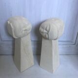Pair of stone book clamts
