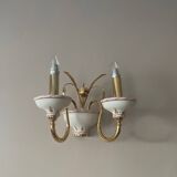 Two chandeliers and two porcelain wall lights, Italy
