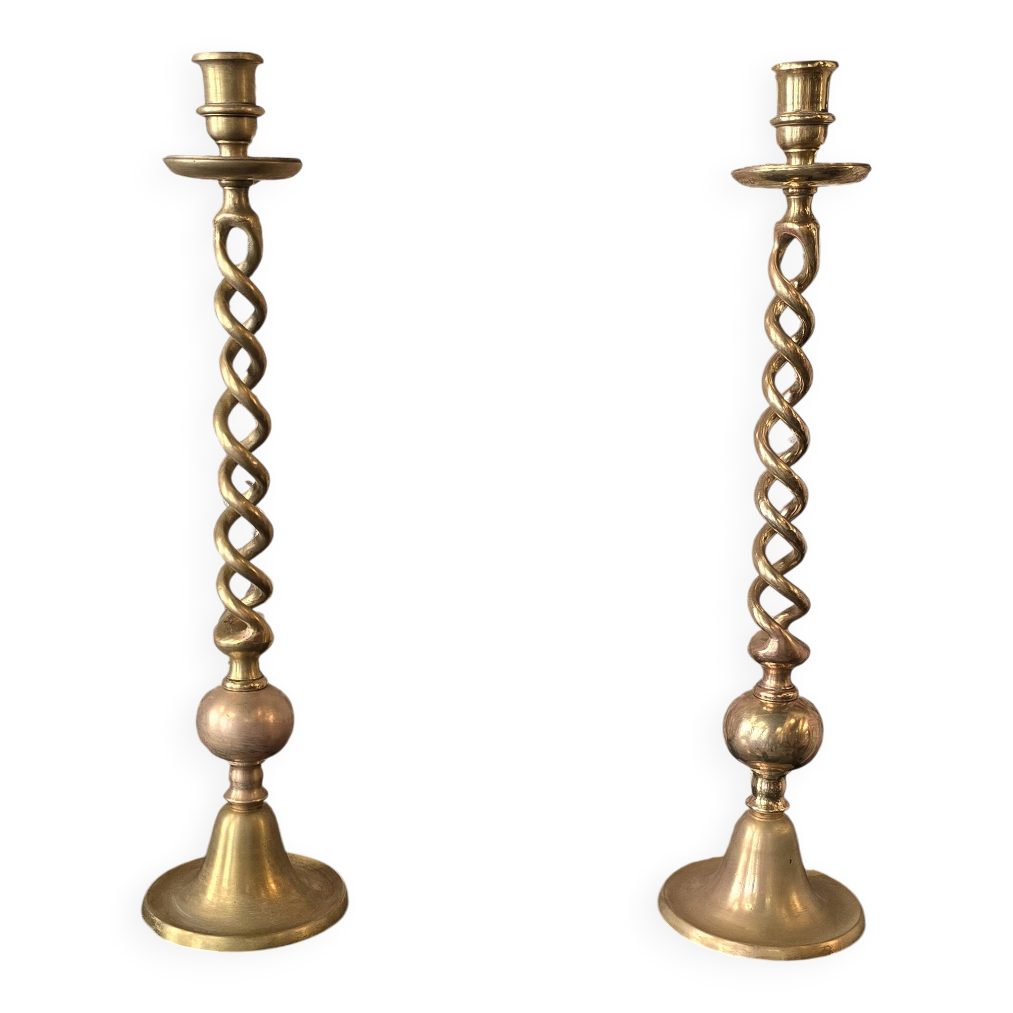 5 Pair of gilt bronze candlesticks, 19th century - 59 cm
