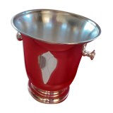 Champagne bucket in silver metal.