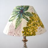 Lampshade, botanical vintage Jouy canvas, flowers