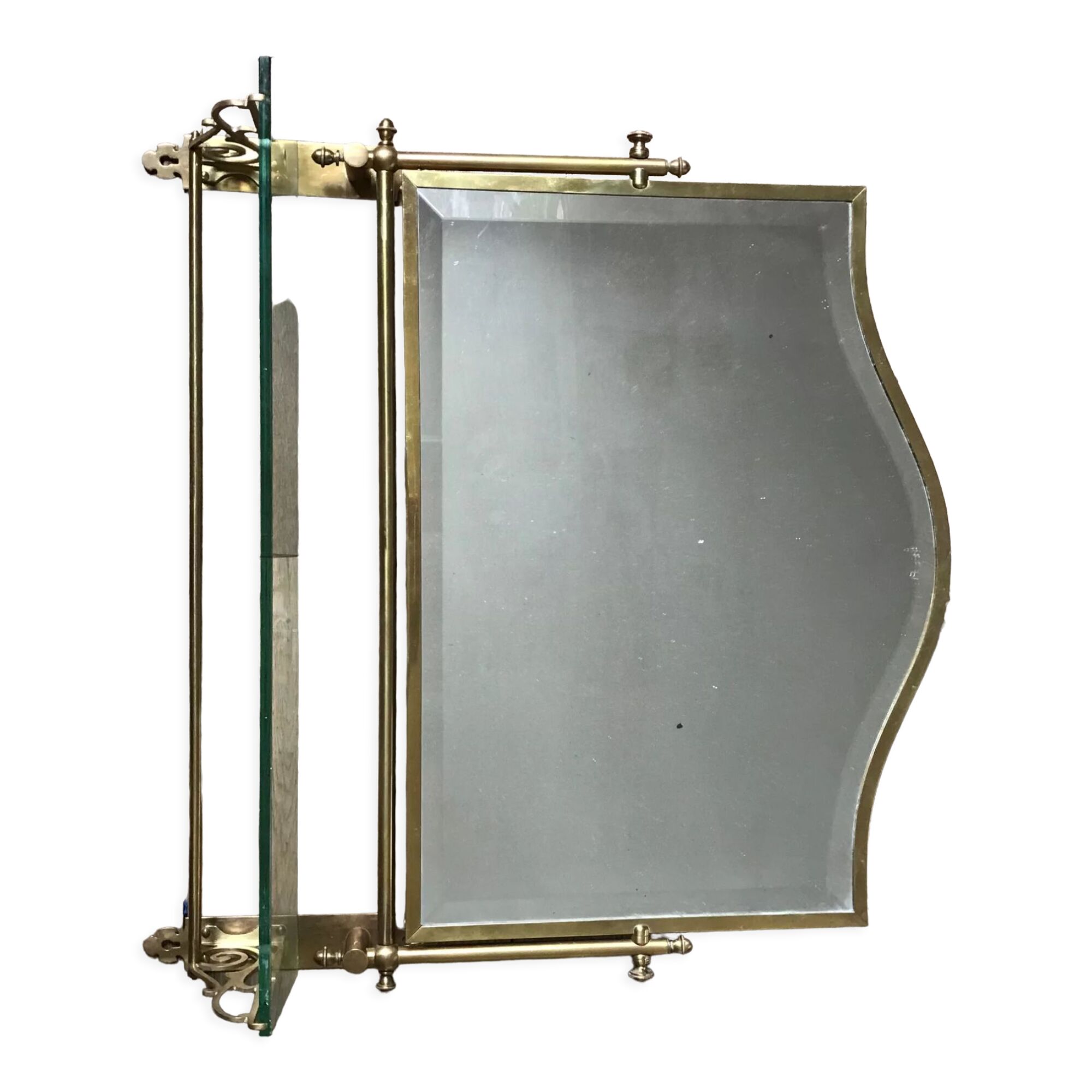 Miroir en laiton biseauté